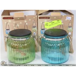 2PK MASON JAR L.E.D PATIO LITES