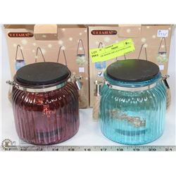 2PK MASON JAR L.E.D PATIO LITES