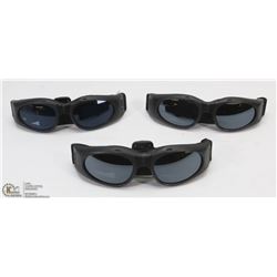 LOT OF 3 ADJUSTABLE FIT SPORTS GOGGLES