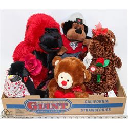 FLAT OF MUSICAL PLUSH TOYS.