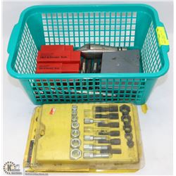 LOT OF HSS DRILL BITS, TAPS, BURRS, SOLD WITH