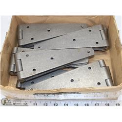 LOT OF 10 HEAVY STRAP (BARN) HINGES.