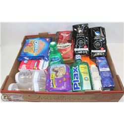 FLAT OF KICKING HORSE COFFEE, OREO, TOOTHPASTE