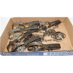 LOT OF 6 ONEIDA VICTOR ANIMAL TRAPS.