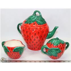 VINTAGE CERAMIC STRAWBERRY TEA SET.