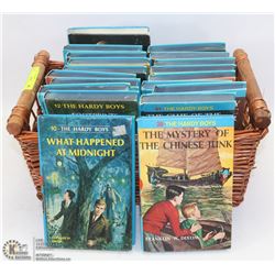 BASKET OF VINTAGE HARDY BOY BOOKS