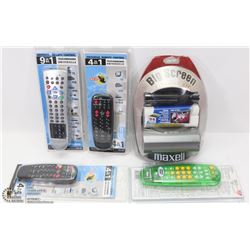 FLAT OF NEW 4 REMOTE'S & BIG SCREEN