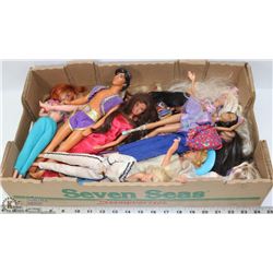 FLAT OF ASSORTED BARBIE & KEN DOLLS