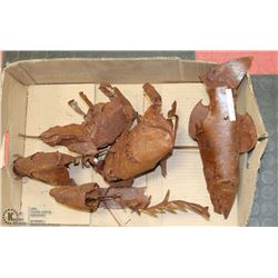 6 METAL ORNAMENTS OF ANIMALS