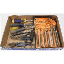 FLAT OF PUNCHES, CHISELS & CUTTERS