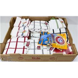 FLAT OF NEW KITCHEN LINENS