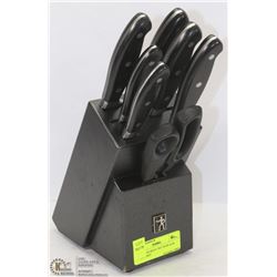 6PC JA HENCKELS. SET IN BLACK. NEVER USED