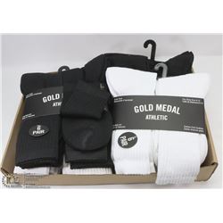 NEW MEN'S SOCKS 24 PAIR WHITE/BLACK