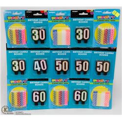 BUNDLE OF ASSORTED BIRTHDAY CANDLES