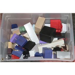 LARGE BOX OF ASSORTED JEWELRY BOXES.