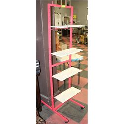 METAL & WOOD 4 SHELF SHELVING UNIT,