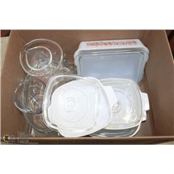 PYREX LOT WITH MEASURING CUPS BAKING DISHES WITH