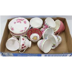 ESTATE LOT OF TEA CUPS +SAUCERS