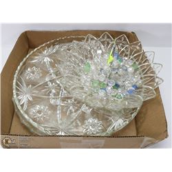 CRYSTAL SERVING SET, TWO PLATTERS