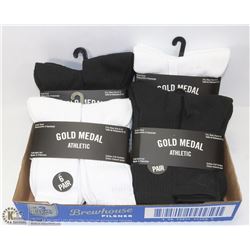 NEW MEN'S SOCKS 24 PAIR WHITE/BLACK