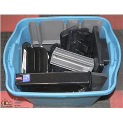 TOTE OF ASSORTED OFFICE ORGANIZATION SUPPLIES