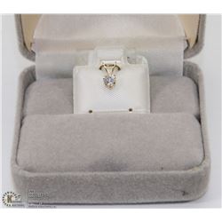 95) 14K GOLD CUBIC ZIRCONIA  HEART SHAPED PENDANT