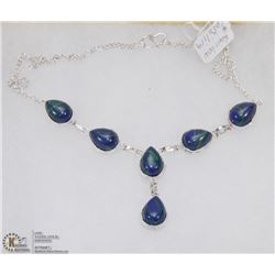 #45-NATURAL RAINBOW CALSILICA GEMSTONE NECKLACE