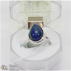 #48-NATURAL RAINBOW CALSILICA GEMSTONE RING