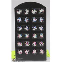 12 NEW  PAIRS OF UNICORN EARRINGS WITH  DISPLAY