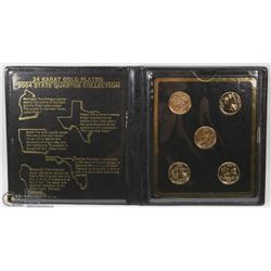 SET OF 5 GOLD PLATED 2004 USA STATE QUARTERS