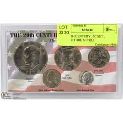 USA 20TH CENTURY 5PC SET , DOLLAR THRU NICKLE