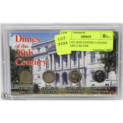 DIMES OF 20TH CENTURY CANADA INCLUDES 3 SILVER