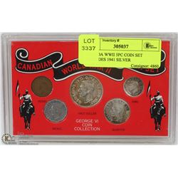 CANADA WWII 5PC COIN SET INCLUDES 1941 SILVER