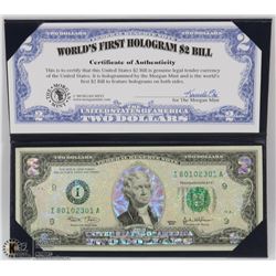 USA $2 BILL HOLOGRAM NOTE