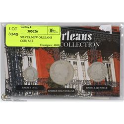 SET OF 3 SILVER NEW ORLEANS BARBER COIN SET