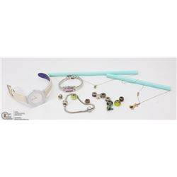 LOT OF ASSORTED JEWELRY INCL MOVADO WATCH,