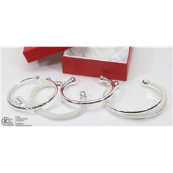 LOT OF 4 SILVER PLATED NEW BRACELETS