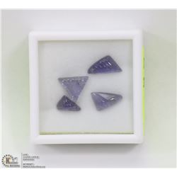 139) 4 CARVED IOLITES, APPROX 3.4 CTS