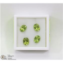 159) 4 PERIDOTS, 8X6MM OVALS, APPROX 5.4 CTS