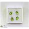 Image 1 : 159) 4 PERIDOTS, 8X6MM OVALS, APPROX 5.4 CTS