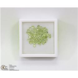 199) GENUINE PERIDOTS, 2-4MM ROUNDS, APPROX 4 CTS