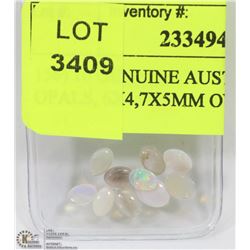 156) 10 GENUINE AUSTRALIAN OPALS, 6X4,7X5MM OVAL