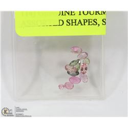 114) GENUINE TOURMALINES, ASSORTED SHAPES, SIZES