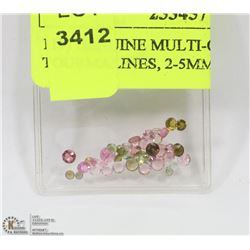 119) GENUINE MULTI-COLOR TOURMALINES, 2-5MM