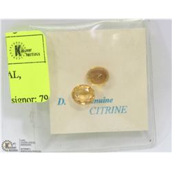160) 2 GENUINE CITRINE, OVAL, APPROX 4 CTS