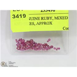 152) GENUINE RUBY, MIXED SHAPES AND SIZES, APPROX