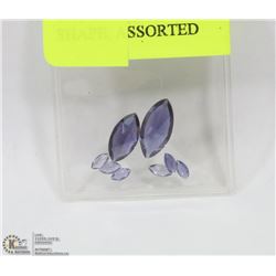 131) GENUINE IOLITES, MARQUISE SHAPE, ASSORTED