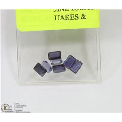140) GENUINE IOLITES, ASSORTED SIZES, SQUARES &