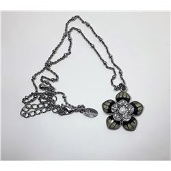 24)  LIA SOPHIA SILVER TONE, PEARL,