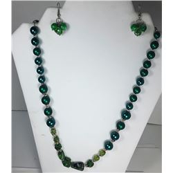 13)  SHADES OF GREEN NECKLACE &